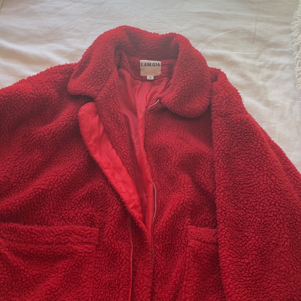 I.AM.GIA. red teddy coat - Picture 2 of 4